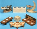 Wooden Candleholders Pattern Set #3