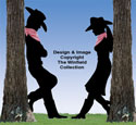 Leaning Cowboy and Cowgirl Shadow Set