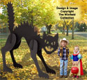 Giant Scary Black Cat Pattern