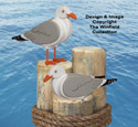 3D Life-Size Seagulls Wood Pattern