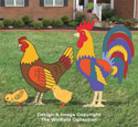 Large Rooster, Hen & Chicks Pattern Set