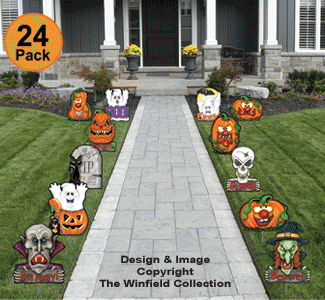 Halloween Plastic Yard Art 24 Pack