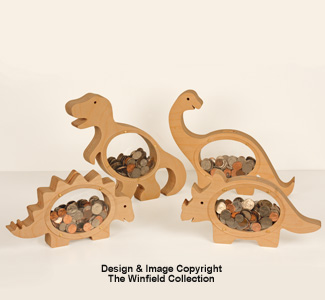 Dinosaur Bank Collection Woodcraft Pattern Set
