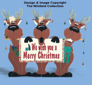 Reindeer Trio Yard Sign Woodcraft Pattern