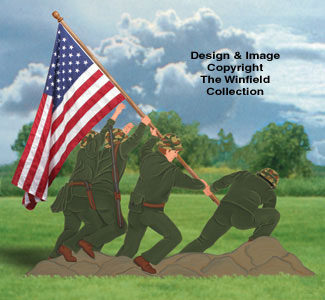 Iwo Jima Flag Holder Wood Pattern 
