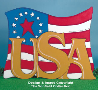 USA Flag Woodcrafting Project Pattern