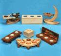 Wooden Candleholders Pattern Set 