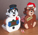 Snowman & Bear Treat Jars Pattern