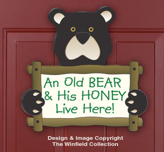 Old Bear Door Sign Woodcraft Pattern 