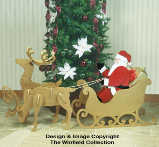Med/Small Santa, Sleigh & Reindeer Pattern Set 