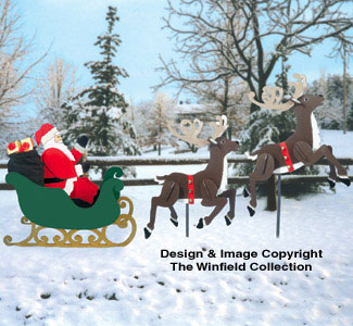 Large Sleigh, Santa & Reindeer Pattern Set