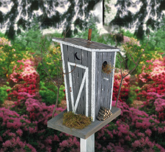 Rustic Bird Outhouse Wood Plan