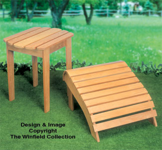 Adirondack Furniture Plans - Adirondack Table & Ottoman Wood Plan