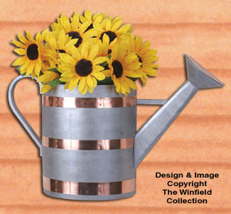 Half Watering Can Planter Wood Pattern