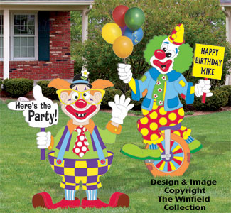 Clown Party Signs Pattern Set