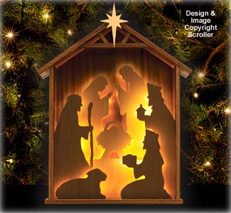 Lighted Shelf Nativity Pattern