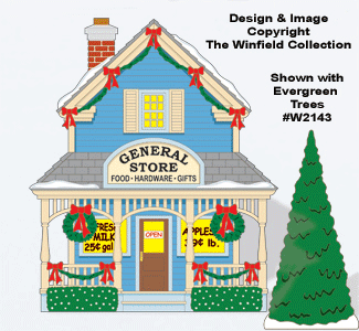 Christmas Village General Store Color Poster