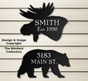 Bear & Moose House Plaques Wood Pattern 