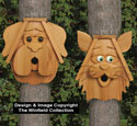 Cedar Cat and Dog Birdhouses Wood Pattern