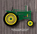 Small Green Tractor Wall Decor Woodcraft Pattern