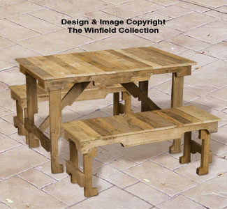 Pallet Wood Table and Benches Plan