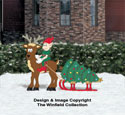Tree-Hauling Reindeer Color Poster