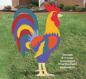 Giant Proud Yard Rooster Woodcraft Pattern