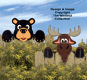 Bear & Moose Fence Peekers Wood Pattern 