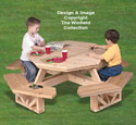 Kid's Octagon Picnic Table Woodworking Pattern 
