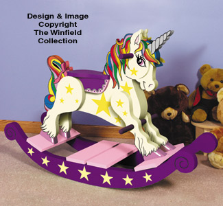 wooden unicorn rocking horse